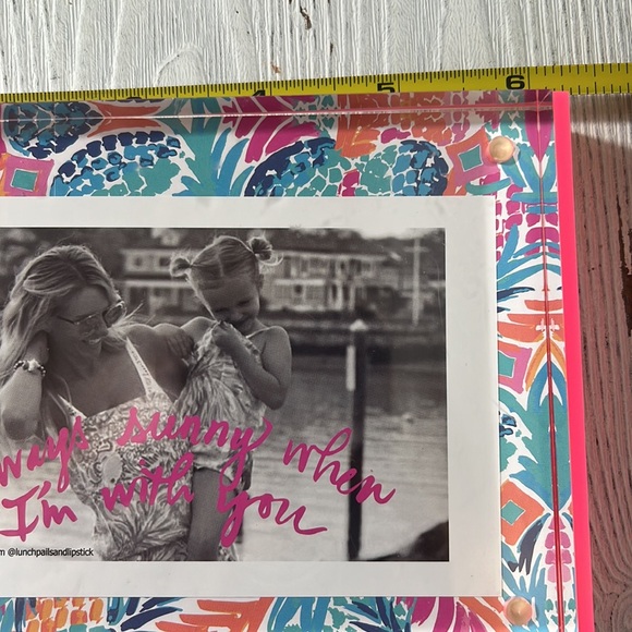Lily Pulitzer Pineapple Print Picture Frame plastic 4x6 acrylic slide - Picture 6 of 9